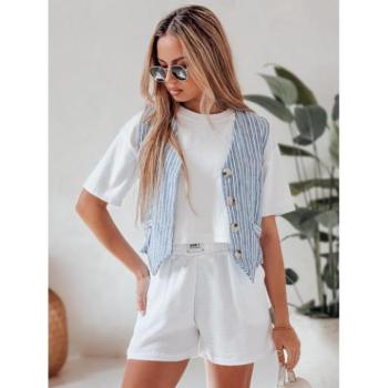 Rövidnadrágok - Női fehér rövidnadrág rugalmas derékkal SY0456 kép