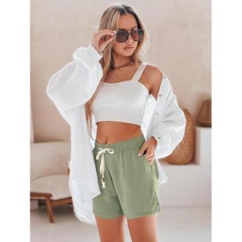 Rövidnadrágok - Zöld női magas derekú rövidnadrág SY0448 kép