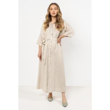 Ruhák hétköznapi viseletre - Bézs színű női ingruha övvel kép