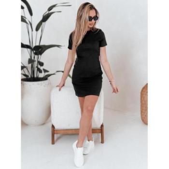 Ruhák hétköznapi viseletre - Bordázott fekete miniruha EY2581 kép