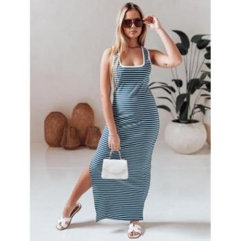 Ruhák hétköznapi viseletre - Kék-fehér csíkos maxi ruha EY2612 kép