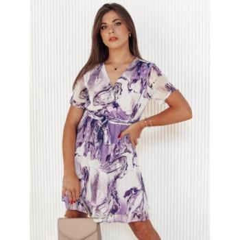 Ruhák hétköznapi viseletre - Lila női ruha derekán megkötővel kép