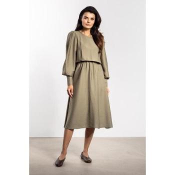 Ruhák hétköznapi viseletre - Női bő midi ruha zsálya színben kép