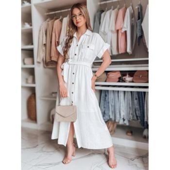 Ruhák hétköznapi viseletre - Női fehér vászon maxi ruha EY2608 kép