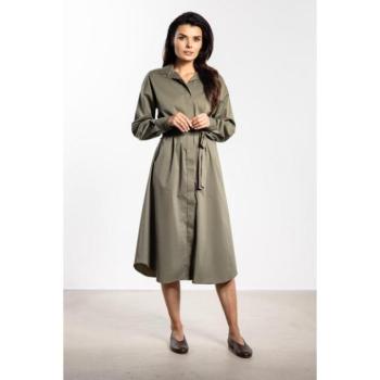 Ruhák hétköznapi viseletre - Zsálya színű ingruha övvel kép