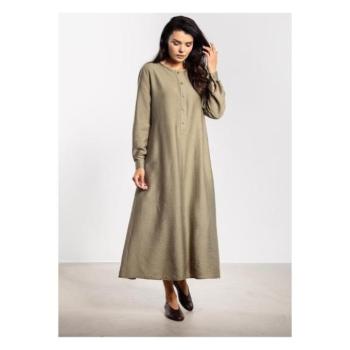Ruhák hétköznapi viseletre - Zsálya színű maxi ruha övvel kép