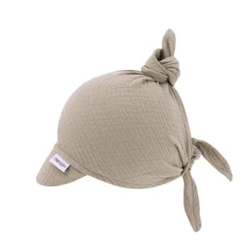 Sapkák és hajpántok babáknak - Bézs színű gyerek sapka kép