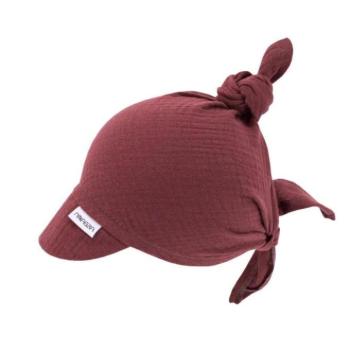 Sapkák és hajpántok babáknak - Gyerek muszlin sapkal csúcsos díszítéssel kép