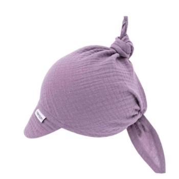 Sapkák és hajpántok babáknak - Muszlin babasapka csúcsos résszel kép