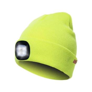 Sapkák fiúknak - Neon sárga kalap zseblámpával kép