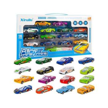 Sínek és garázsok - 16 színes autóból álló készlet fémrugókon kép