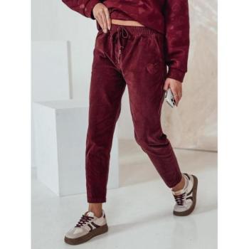 Sport nadrágok - Női bordó kordbársony nadrág UY2287 kép