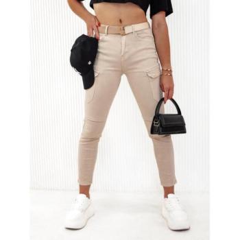 Sport nadrágok - Női karcsúsított nadrág bézs színben UY2115 kép