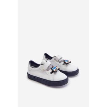 Sportcipők lányoknak - Fehér-kék színű gyermekcipők díszítéssel kép