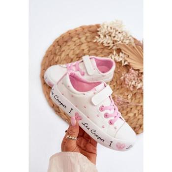 Sportcipők lányoknak - Lányka fehér díszített tornacipő kép