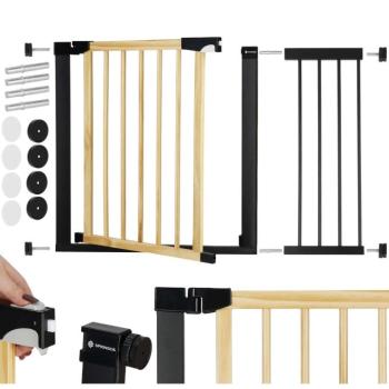 Springos Biztonsági kapu 103-110cm - Fekete, Barna kép