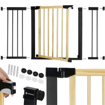 Springos Biztonsági kapu 117-124cm - Fekete, Barna kép