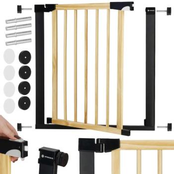 Springos Biztonsági kapu 75-82cm - Fekete, Barna kép