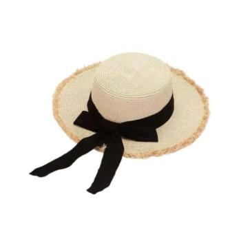 Szalmakalapok - Női szalmakalap fekete masnival kép