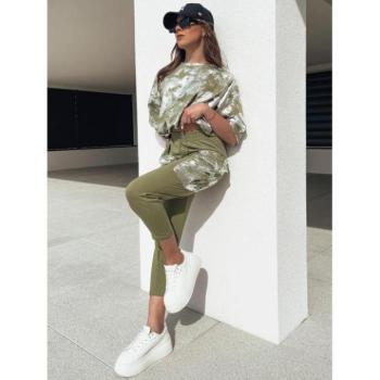 Szettek - Khaki színű, batikolt női szett kép