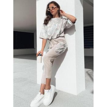 Szettek - Női bézs batikolt ruha szett kép