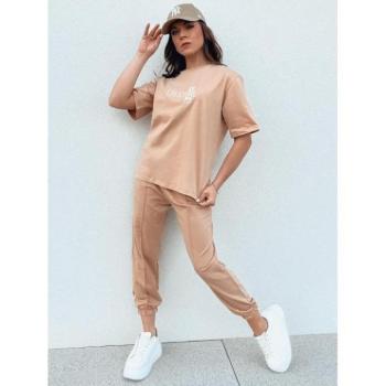 Szettek - Női bézs póló és nadrág szett kép