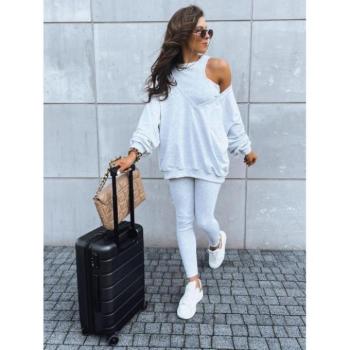 Szettek - Szürke női szett, pulóver, felső és leggings kép