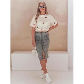 Szoknyák - Farmerszürke midi szoknya gombokkal CY0510 kép