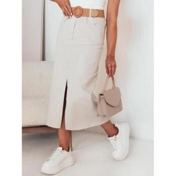 Szoknyák - Hosszú bézs színű szoknya hasítékkal kép