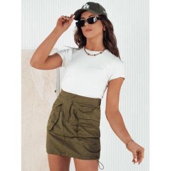 Szoknyák - Női zöld miniszoknya zsebekkel kép
