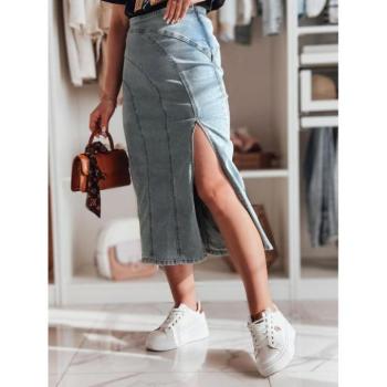 Szoknyák - Világoskék farmer midi szoknya hasítékkal CY0481 kép