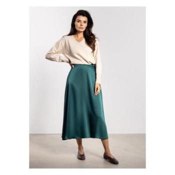 Szoknyák - Zöld szatén midi szoknya kép