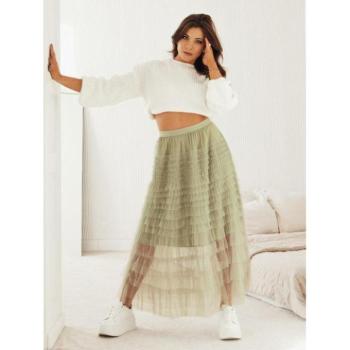 Szoknyák - Zöld tüll maxi szoknya kép