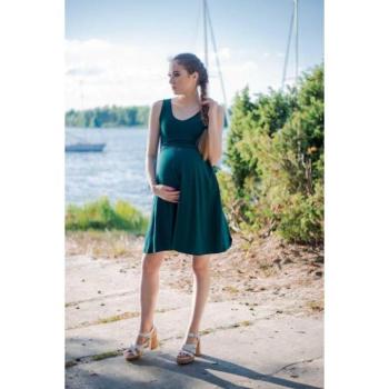 Szoptatós ruhák - Elegáns zöld kismama- és szoptatós ruha kép