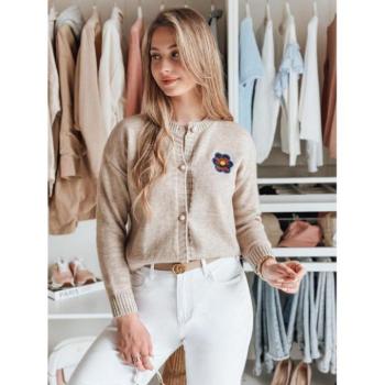 Szvetterek - Bézs színű női pulóver virágmintával MY2469 kép