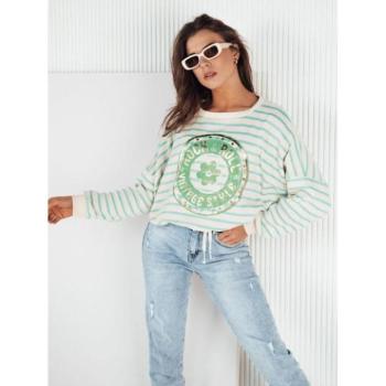 Szvetterek - Csíkos türkiz pulóver mintával kép