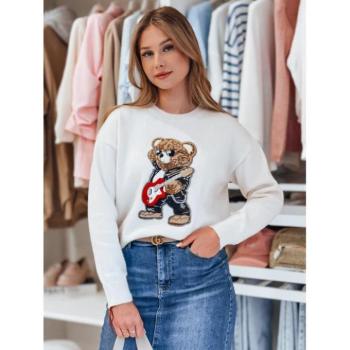 Szvetterek - Fehér női pulóver macival MY2467 kép