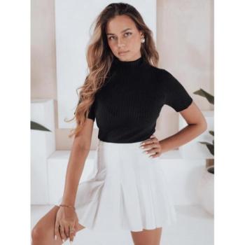 Szvetterek - Fekete bordázott rövid ujjú pulóver MY2552 kép