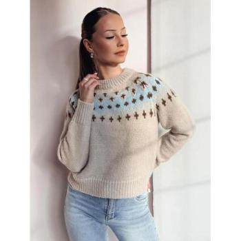 Szvetterek - Női bézs színű pulóver skandináv mintával MY2349 kép