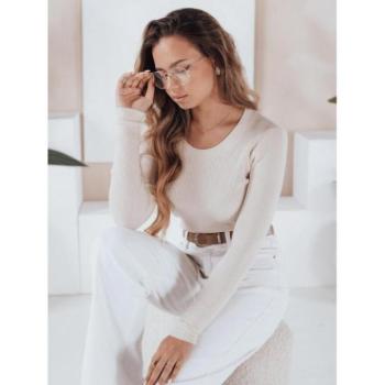 Szvetterek - Női bordázott pulóver, ekrü színben MY2495 kép