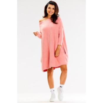 Szvetterek - Női oversize pulóver, rózsaszín színben kép