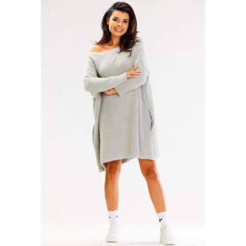 Szvetterek - Női oversize pulóver, szürke színben kép