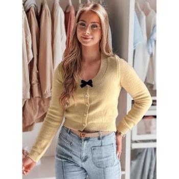 Szvetterek - Női rövid bézs pulóver masnival MY2473 kép