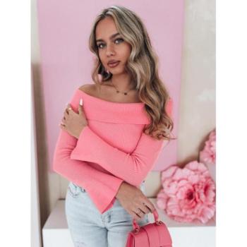 Szvetterek - Rózsaszín női pulóver szabadon hagyott vállal MY2429 kép