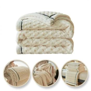 Takarók felnőtteknek - Puha, plüss takaró krémszínűben - 180x200 cm kép