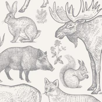 Tapeták - Bézs tapéta állatos motívummal kép