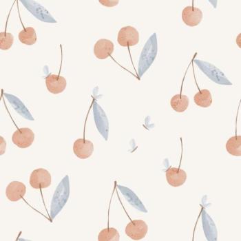 Tapeták - Gyerek tapéta cseresznyével bézs alapon kép