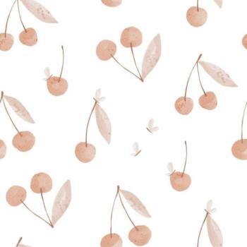 Tapeták - Gyerek tapéta cseresznyével fehér alapon kép