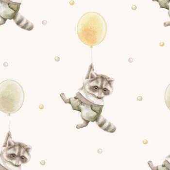 Tapeták - Léggömbökkel és állattal díszített tapéta kép