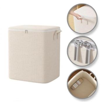 Tárolók-Rendszerezők - Bézs színű ágynemű- és ruhatakaró 150L kép